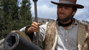 Cañón de la película El bueno, el feo y el malo en un museo.