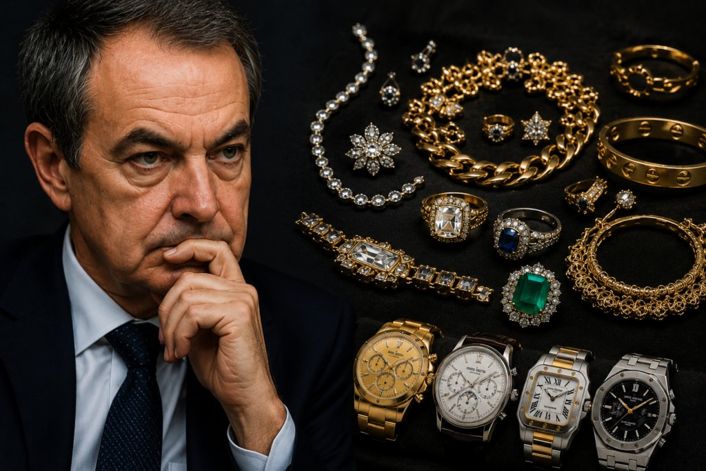 Colección de joyas y relojes de lujo sobre fondo negro