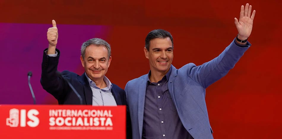 Pedro Sánchez y José Luis Rodríguez Zapatero en un evento político