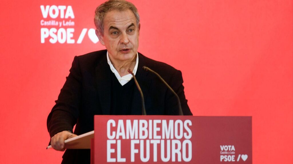 José Luis Rodríguez Zapatero durante una conferencia sobre política española