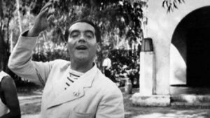 Federico García Lorca en un momento de expresión artística