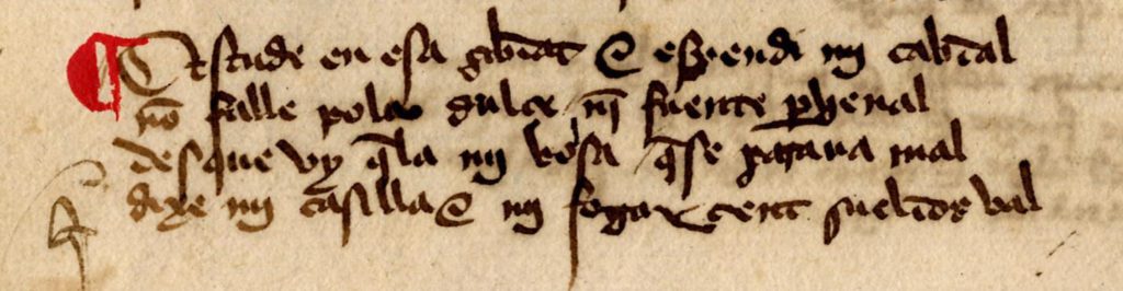 Texto manuscrito de las estrofas 972 y 973 del Libro de Buen Amor