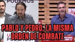 Pablo Iglesias y Pedro Sánchez en un evento político