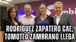 Rodríguez Zapatero y Timoteo Zambrano en un evento político