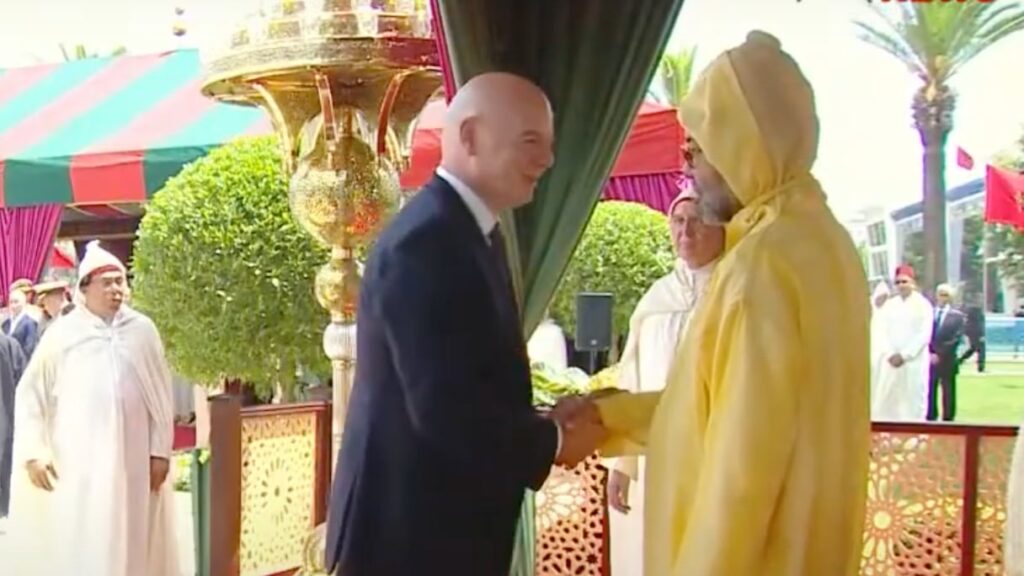 Gianni Infantino y Mohamed VI en un evento relacionado con el Mundial 2030.